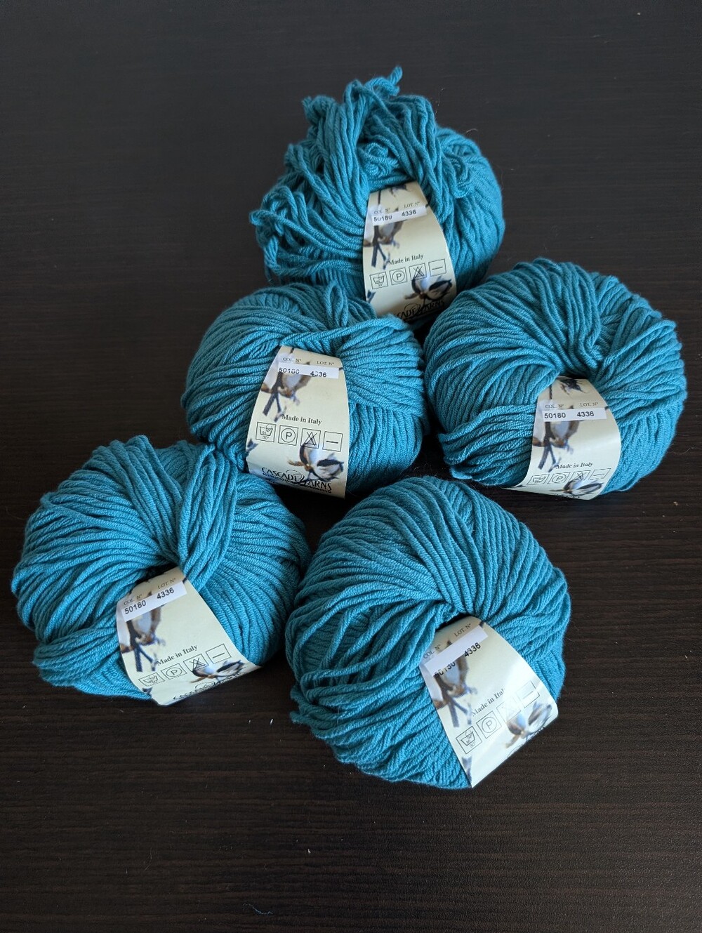 Cascade Yarns Cotton Club yarn x5 in turquoise